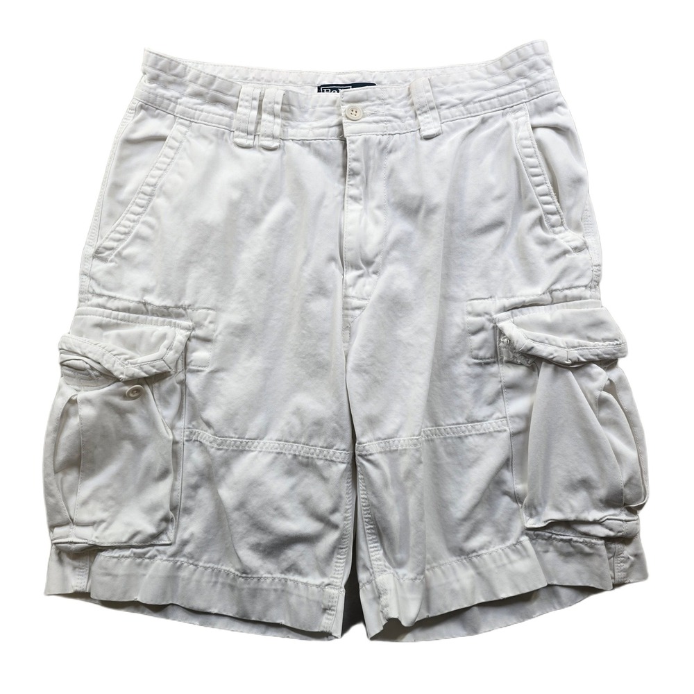 Polo Ralph Lauren Cargo Shorts Mens 33 White Cotton Utility Classic Fit